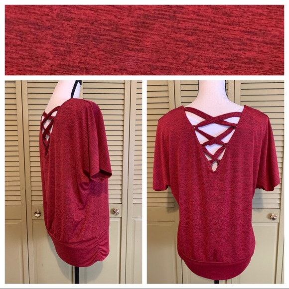 Dolman Sleeve Blouse with Lattice Back - Picture 5 of 8